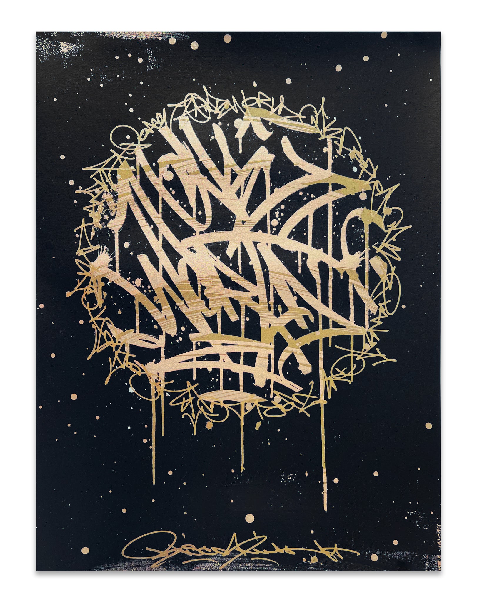 ONE WORLD 3/6 - hand embellished print